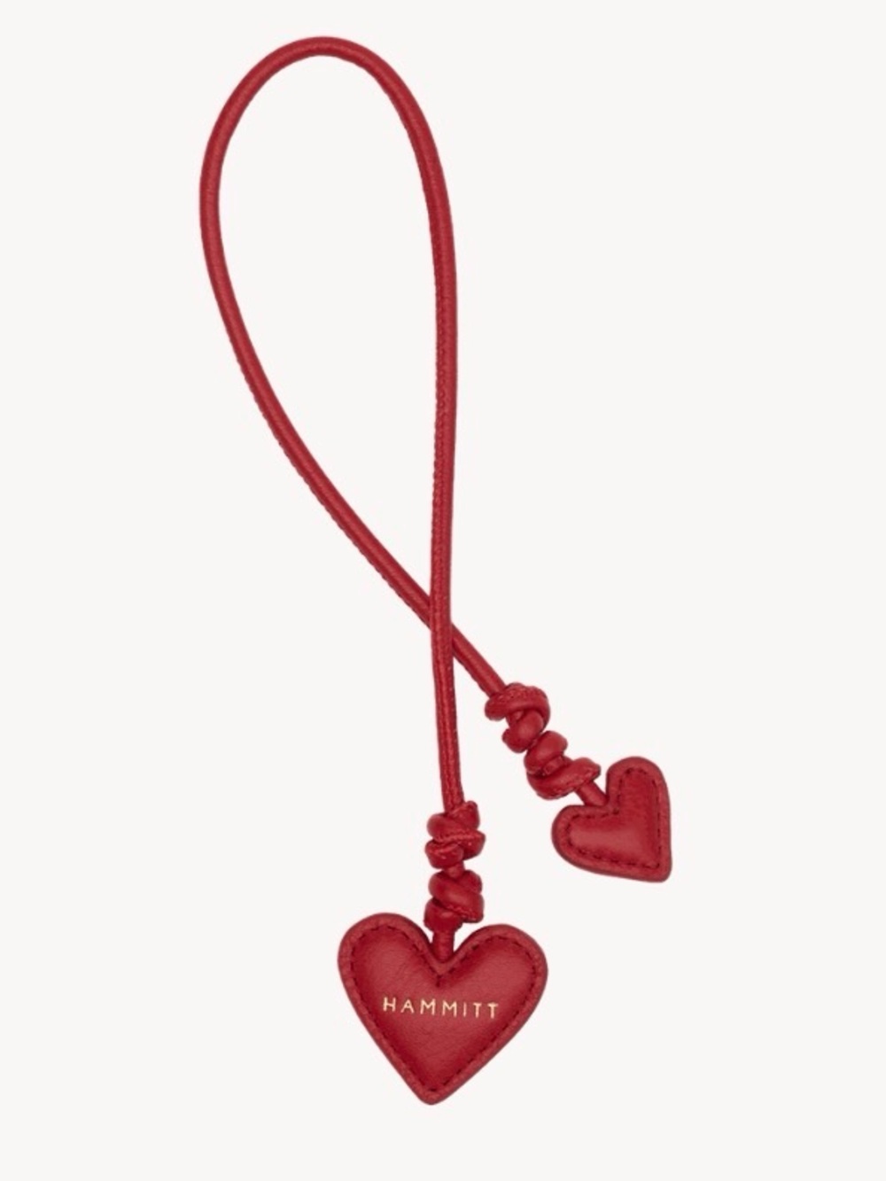 Hammitt Red Dual Leather Heart Charm Key/Card Holder